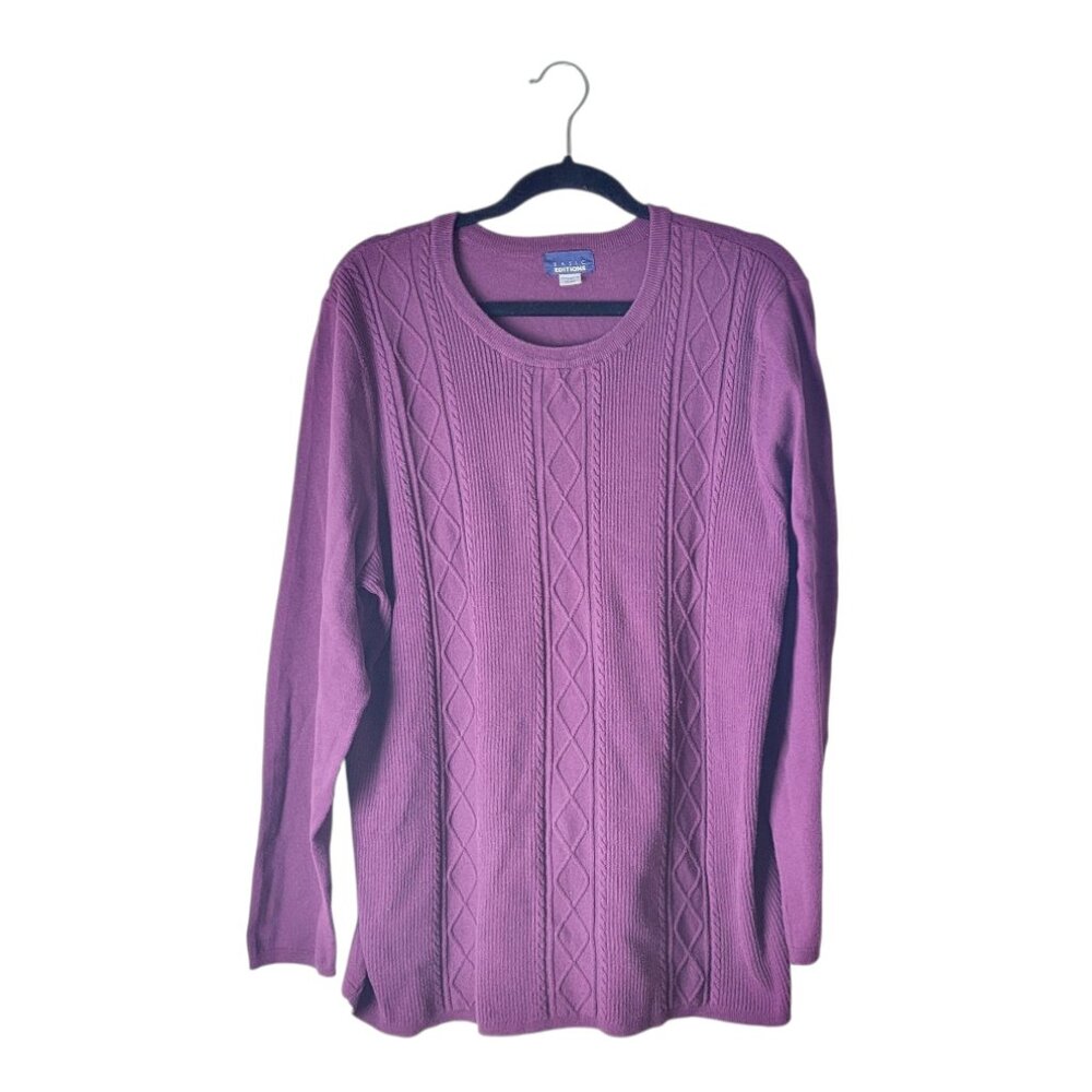 Basic Editions Plus Size Purple Knit Sweater